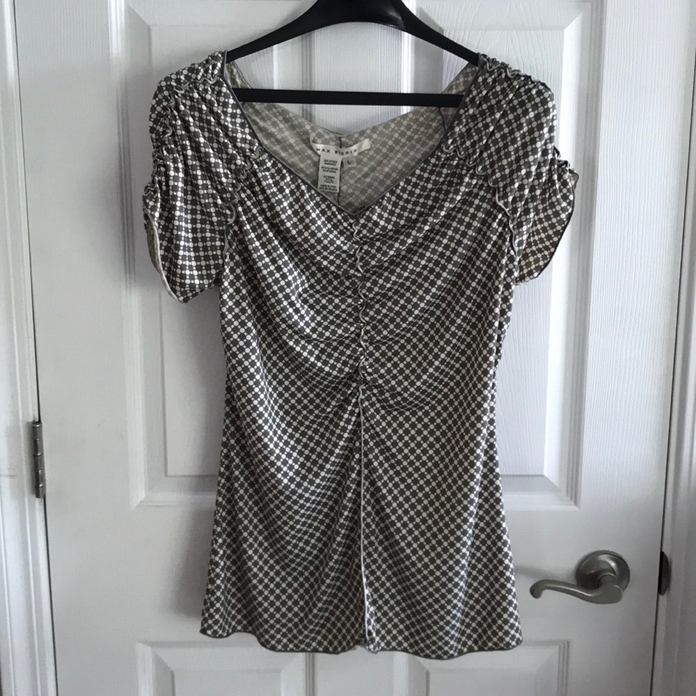 Max studio size large gray and cream blouse